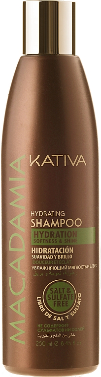 Feuchtigkeitsspendendes Shampoo für normales und strapaziertes Haar - Kativa Macadamia Hydrating Shampoo
