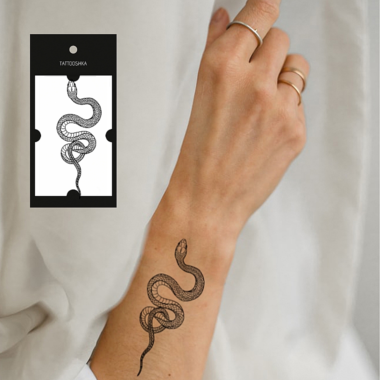 Abwaschbares Tattoo Schlange 10 cm - Tattooshka — Bild N4