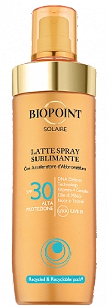 Milch-Spray für den Körper SPF30 - Biopoint Solaire Latte Spray Sublimante SPF 30 — Bild N1