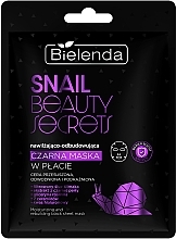 Feuchtigkeitsspendende und regenerierende schwarze Tuchmaske  - Bielenda Snail Beauty Secrets Black Sheet Mask  — Bild N1