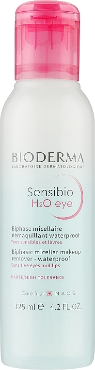 Zwei-Phasen-Mizellenwasser zum Abschminken für Augen und Lippen - Bioderma Sensibio H2O Eye — Bild N1