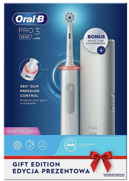 Elektrische Zahnbürste mit weißem Etui - Oral-B Pro 3 — Bild N2
