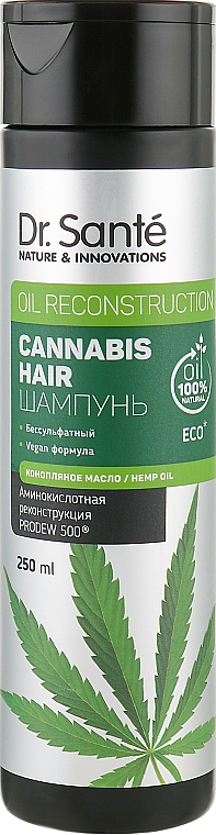 Pflegendes Shampoo mit Hanföl für alle Haartypen - Dr. Sante Cannabis Hair Shampoo — Bild N1