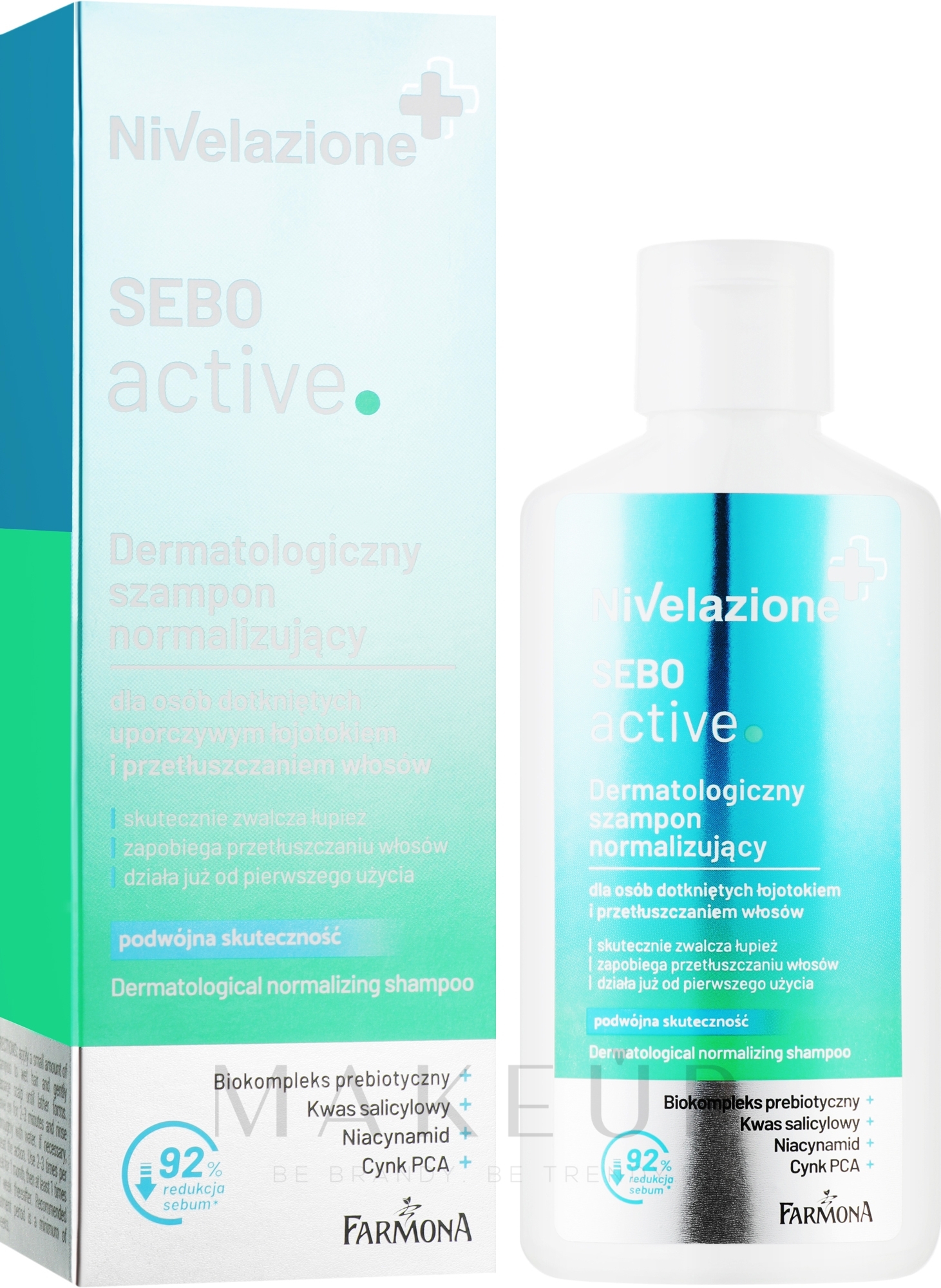 Normalisierendes Shampoo für fettiges Haar - Farmona Nivelazione Sebo Active Dermatological Normalizing Shampoo — Bild 100 ml