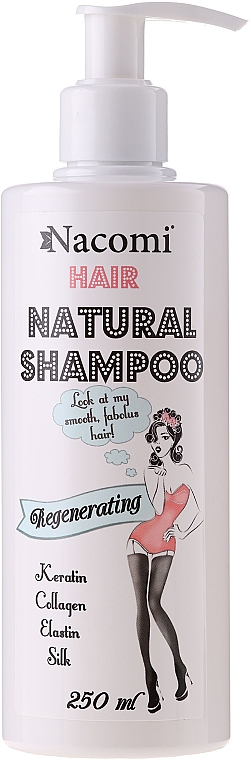 Pflegendes und regenerierendes Haarshampoo mit Keratin, Kollagen und Elastin - Nacomi Natural Regenerating Shampoo