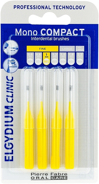 Interdentalbürste gelb 4 St. - Elgydium Clinic Brushes Mono Compact Yellow 1.0mm — Bild N2