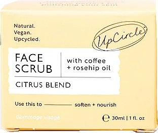 Kaffee-Gesichtspeeling - UpCircle Face Scrub Citrus Blend with Coffee + Rosehip Oil Travel Size (Mini)  — Bild N2