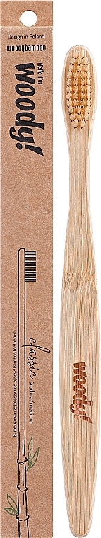 Bambuszahnbürste mittel Colour weiß - WoodyBamboo Bamboo Toothbrush — Bild N1