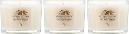 Kerzenset - Yankee Candle Soft Wool & Amber (Duftkerze 3x37g) — Bild N2