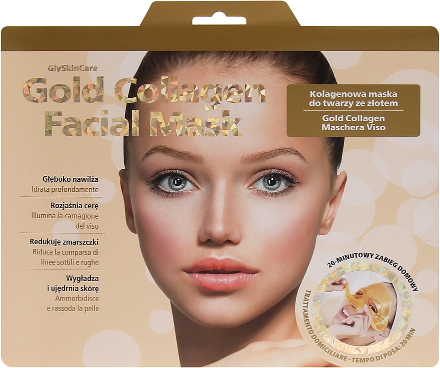 Kollagen-Gesichtsmaske mit Gold gegen Falten - GlySkinCare Gold Collagen Facial Mask — Bild N2