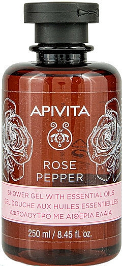 Duschgel mit Rose, Pfeffer und ätherischen Ölen - Apivita Shower Gel Rose & Black Pepper