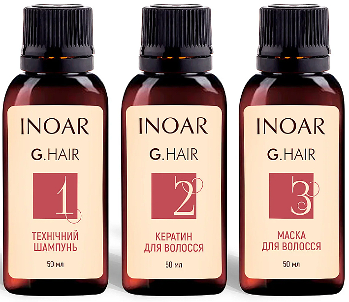 Keratin-Haarglättungs-Set - Inoar G-Hair Hair Keratin (shm/50ml + keratin/50ml + mask/50ml) — Bild N6