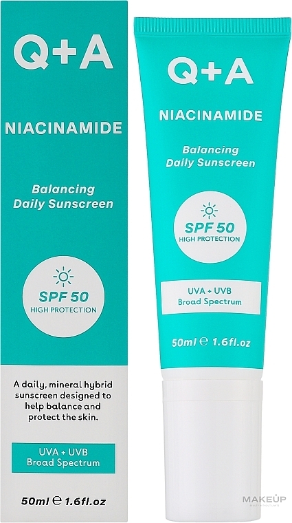 Ausgleichende Sonnencreme für das Gesicht  - Q+A Niacinamide Balancing Daily Sunscreen SPF 50  — Bild N2