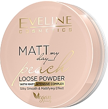 Düfte, Parfümerie und Kosmetik Loser Gesichtspuder - Eveline Cosmetics Matt My Day Peach Loose Powder With Matt Intensive Complex Silky Smooth & Matttifing Effect