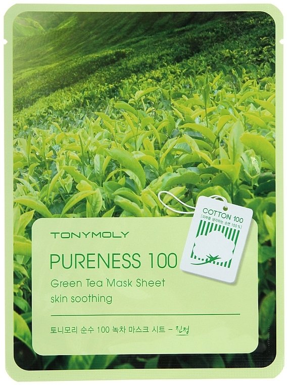 Tuchmaske mit Grüntee-Extrakt - Tony Moly Pureness 100 Green Tea Mask Sheet