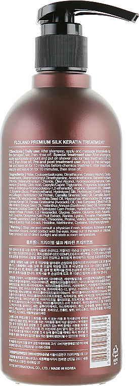 Regenerierender Conditioner für geschädigtes Haar mit Keratin - Floland Premium Silk Keratin Treatment — Bild N4