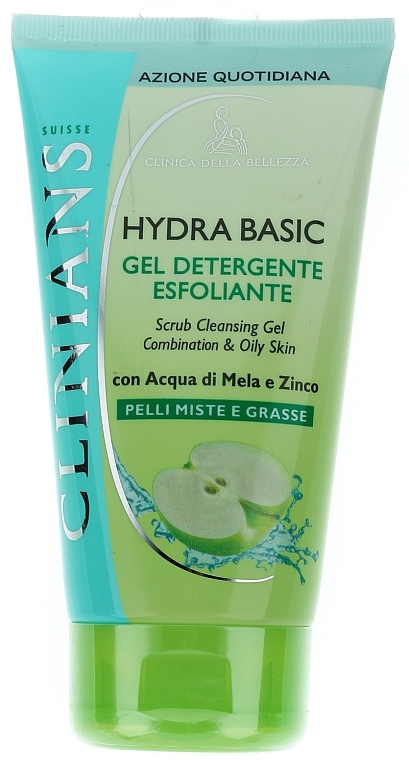 Reinigendes Peelinggel für das Gesicht mit Apfel- und Zinkwasser - Clinians Gel Detergente Esfoliante