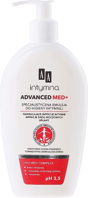 Spezielle Emulsion für die Intimhygiene für wiederkehrende intime Infektionen - AA Advanced Med+ — Bild N2