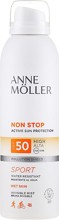 Wasserdichter Sonnenschutzspray für den Körper SPF 50 - Anne Moller Non Stop Active Sun Invisible Mist SPF50 — Bild N1