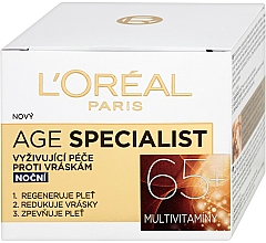 Düfte, Parfümerie und Kosmetik Anti-Falten Nachtcreme 65+ - L'Oreal Paris Age Specialist 65+ Anti Wrinkle Night Cream