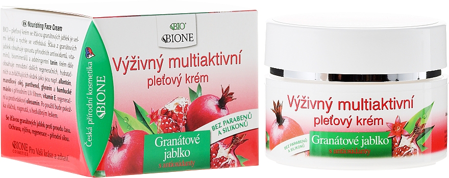 Nährende Gesichtscreme mit Granatapfelextrakt - Bione Cosmetics Pomegranate Nourishing Multi-Active Cream With Antioxidants — Bild N1