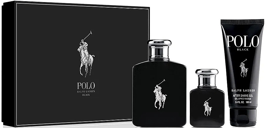 Ralph Lauren Polo Black - Duftset (Eau de Toilette 125ml + Eau de Toilette 40ml + ash/gel/100ml) — Bild N1