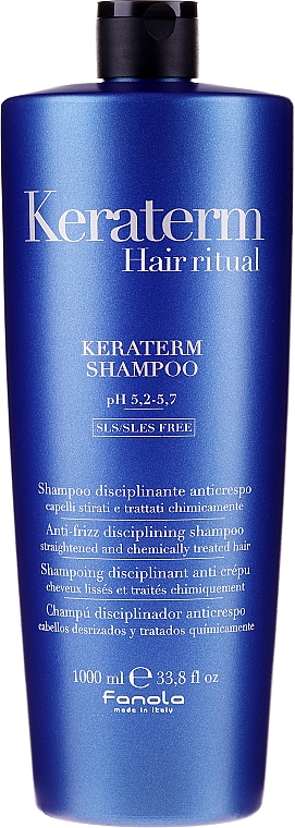 Bändigendes Anti-Frizz Shampoo mit Keratin und Sheabutter - Fanola Keraterm Shampoo — Bild N1