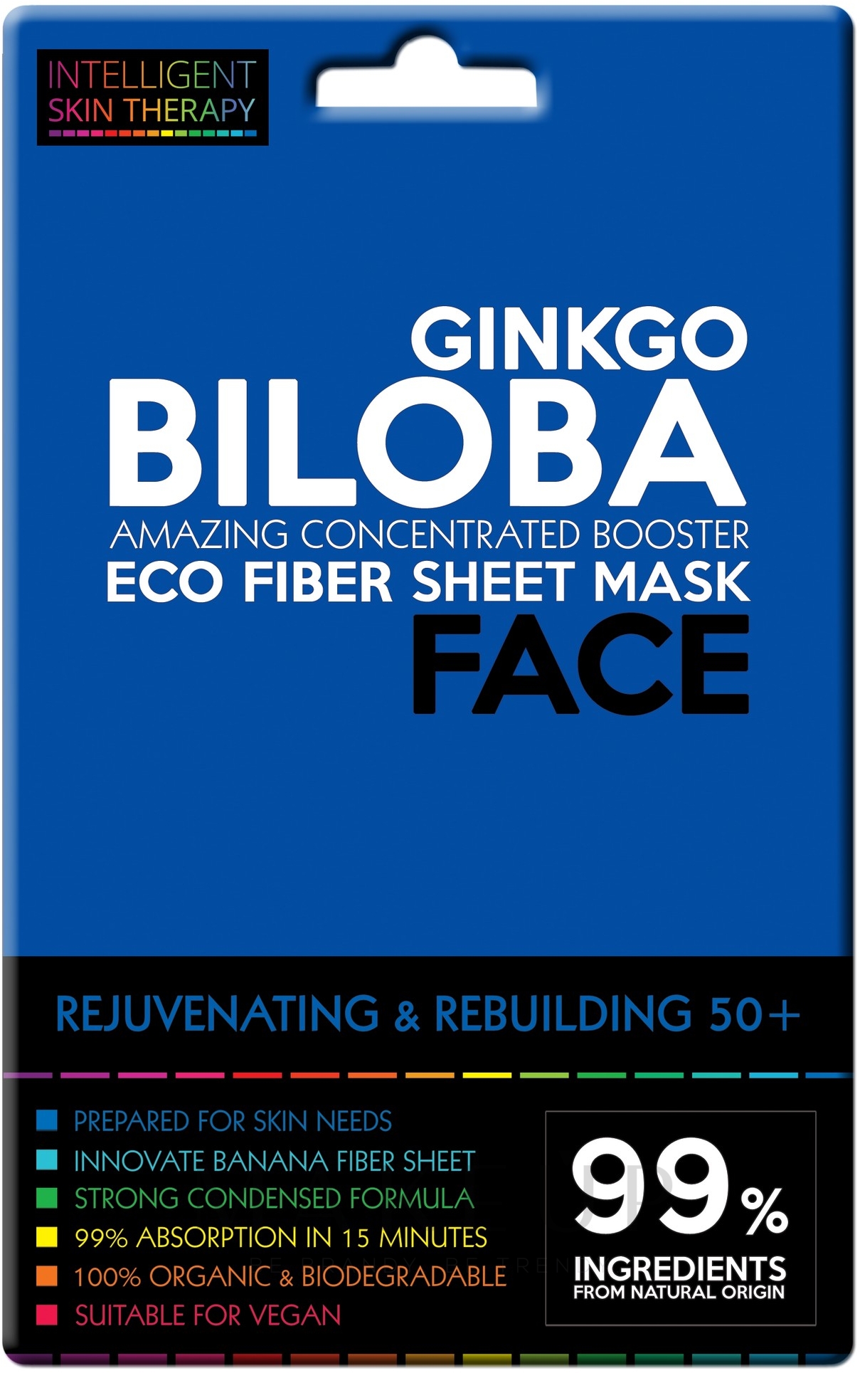 Gesichtsmaske mit Ginkgo Biloba Extrakt - Beauty Face Intelligent Skin Therapy Mask — Bild 25 g