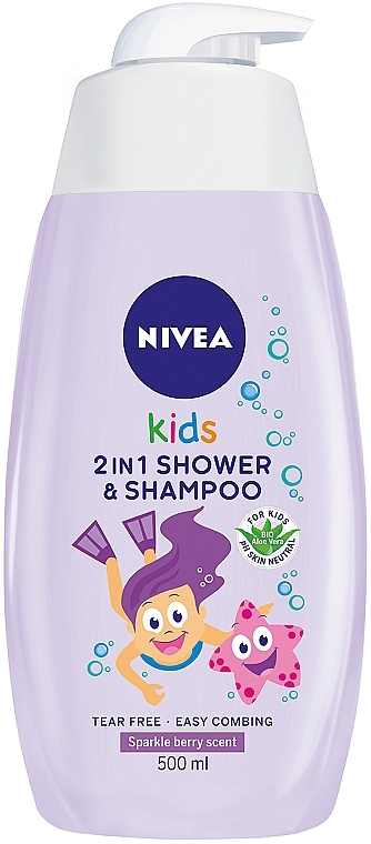 2in1 Duschgel und Shampoo für Kinder mit Beerenduft - Nivea Kids Sparkle Berry — Bild N1
