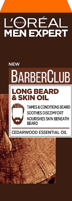 Pflegendes Bart- und Gesichtsöl mit ätherischem Zedernholzöl - L'Oreal Paris Men Expert Barber Club Long Beard + Skin Oil — Bild N1