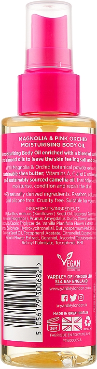 Feuchtigkeitsspendendes Körperöl mit Magnolie & rosa Orchidee - Yardley Flowerazzi Magnolia & Pink Orchid Moisturising Body Oil — Bild N2