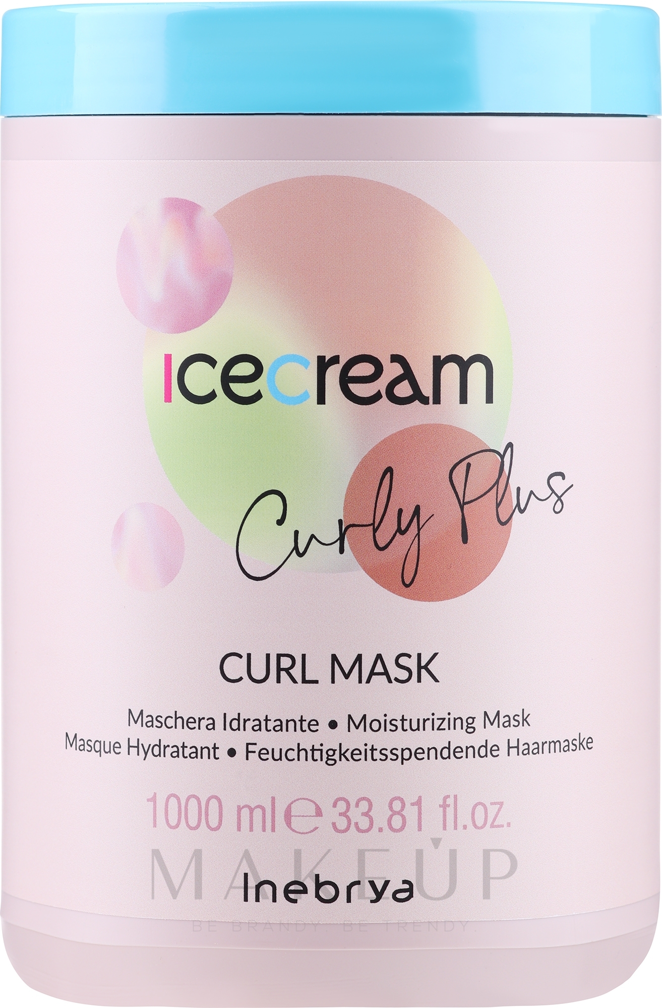 Feuchtigkeitsspendende Haarmaske für lockiges Haar - Inebrya Ice Cream Curl Plus Curl Mask — Bild 1000 ml