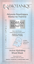 Düfte, Parfümerie und Kosmetik Feuchtigkeitsspendende Tuchmaske für das Gesicht - Biotaniqe Korean Beauty Active Hydrating Sheet Mask