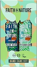 Düfte, Parfümerie und Kosmetik Körperpflegeset - Faith In Nature Hand Care Coconut Gift Set (Duschgel 400ml + Körperlotion 400ml)