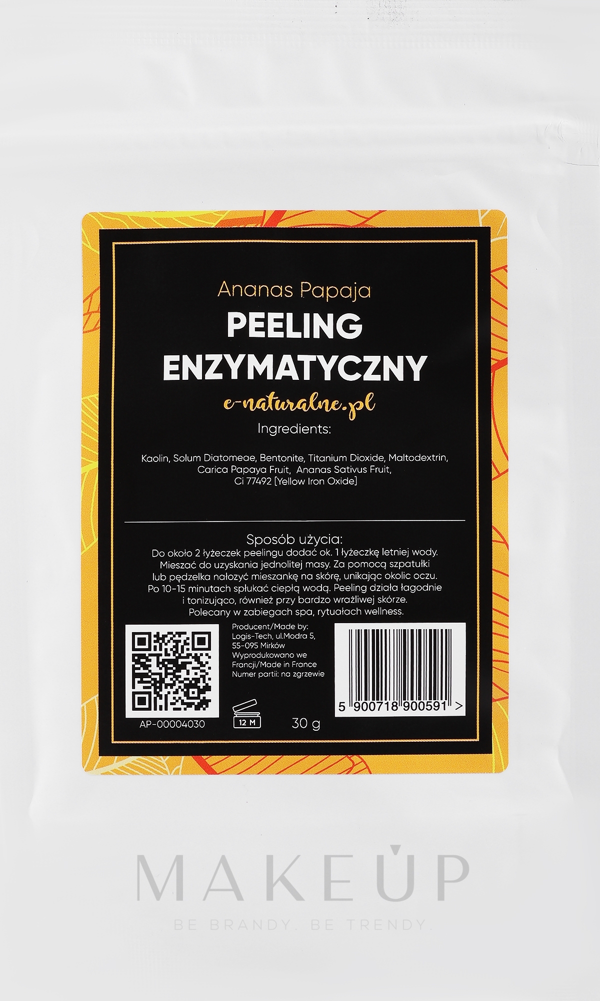 Enzympeeling Ananas und Papaya - E-naturalne Enzyme Peeling — Bild 30 g