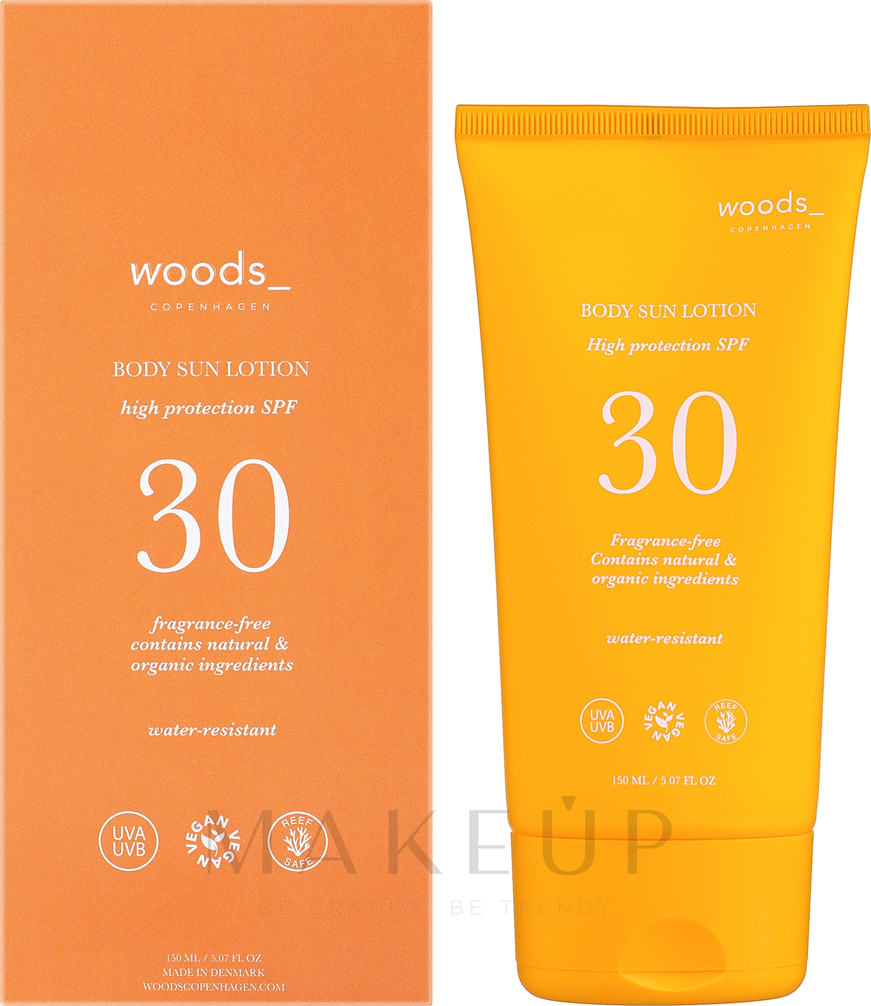 Sonnenschutzcreme für den Körper - Woods Copenhagen Sun Body SPF30 — Bild 150 ml