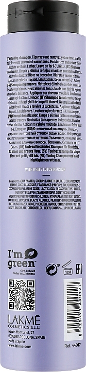 Shampoo gegen Gelbstich - Lakme Teknia White Silver Shampoo — Bild N3