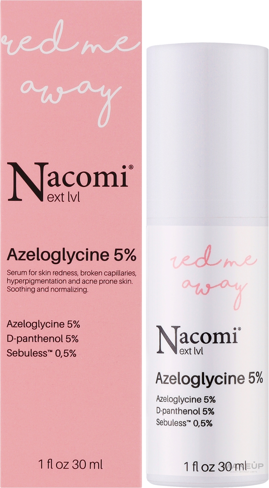 Beruhigendes Serum für Couperose und Rosacea mit Azeloglyzin - Nacomi Next Level Azeloglicyna 5% — Bild 30 ml