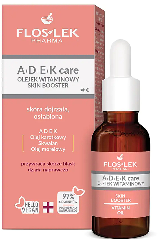 Vitamin-Gesichtsöl - Floslek A + D + E + K Skin Booster Vitamin Oil  — Bild N1