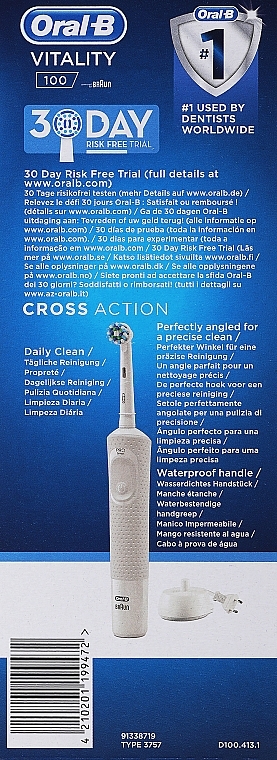 Elektrische Zahnbürste weiß - Oral-B Braun Vitality 100 Cross Action White — Bild N2