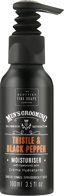 Feuchtigkeitsspendende Gesichtscreme mit Pumpspender - Scottish Fine Soaps Mens Grooming Thistle & Black Pepper Moisturiser — Bild N1