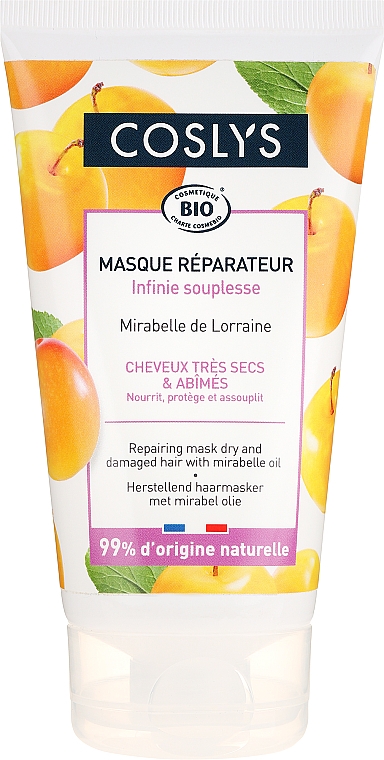 Regenerierende Bio Haarmaske mit Öl aus dem Mirabellenstein für trockenes und beschädigtes Haar - Coslys Hair Care Hair Repairing Mask with Mirabelle — Bild N1