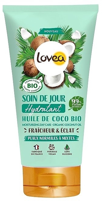 Feuchtigkeitsspendende Tagescreme - Lovea Moisturizing Day Care Organic Coconut Oil — Bild N1