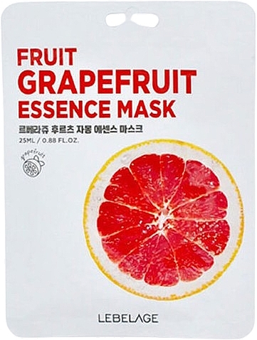 Tuchmaske für das Gesicht mit Grapefruitextrakt - Lebelage Fruit Grapefruit Essence Mask  — Bild N1