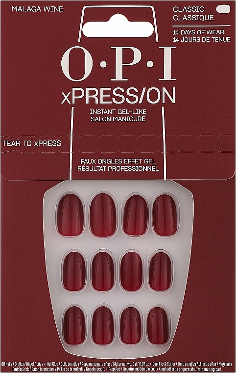 Künstliche Nägel - OPI Xpress/On Malaga Wine — Bild N1