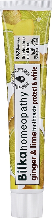 Schützende aufhellende und homöopathische Zahnpasta mit Ingwer & Limette - Bilka Homeopathy Ginger And Lime Toothpaste — Bild N2