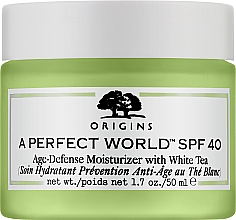 Feuchtigkeitsspendende Anti-Aging Gesichtscreme mit weißem Tee - Origins A Perfect World SPF 40 Age-Defense Moisturizer With White Tea — Bild N1