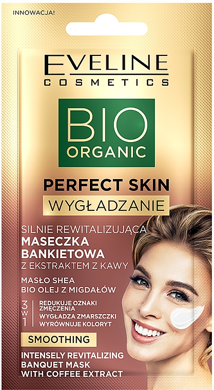 Revitalisierende Gesichtsmaske mit Kaffee-Extrakt - Eveline Cosmetics Perfect Skin Soothing Coffee Extract Mask — Bild N1