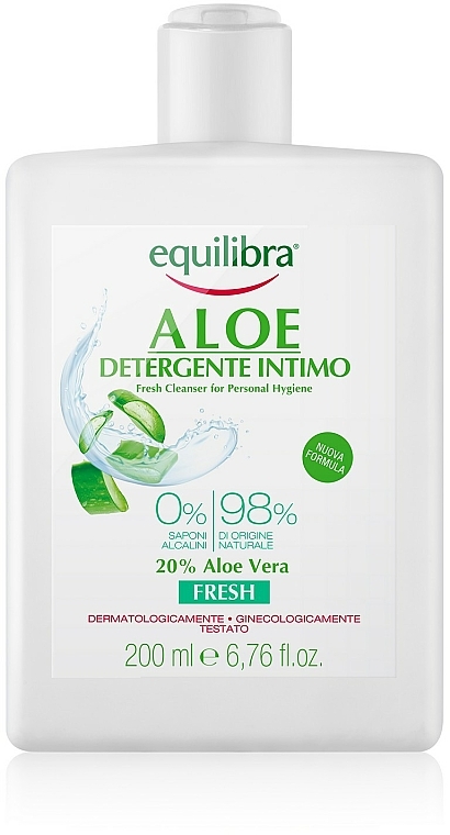 Erfrischendes Gel für die Intimhygiene mit Aloe Vera - Equilibra Aloe Fresh Cleanser For Personal Hygiene — Foto N3
