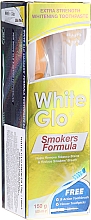 Zahnpflegeset für Raucher - White Glo Smokers Formula Whitening Toothpaste (Zahnpasta 100ml + Zahnbürste gelb + Interdentalzahnstocher) — Bild N1